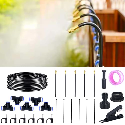 Thiswing 360° Adjustable Drip Irrigation System with 5 Nozzles - size: 20FT