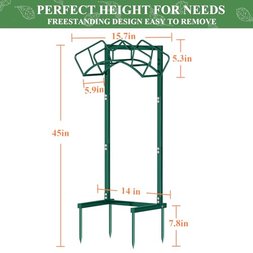 Qatsrin Super Stable Garden Hose Holder, Water Hose Reel holds 160ft, Green - color: Green