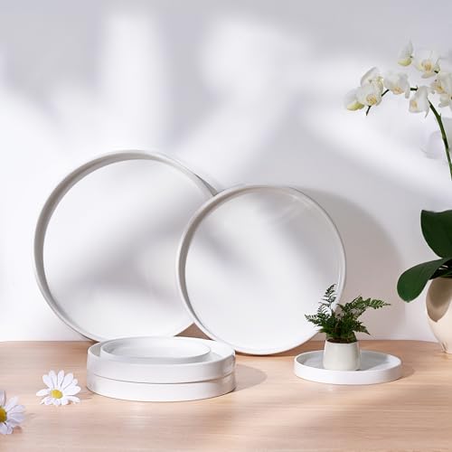 Ceramic Plant Saucer 12.5 Inch 1 Pack White, Fits Pot Base Under 12 Inch - size: 12.5in 1pack