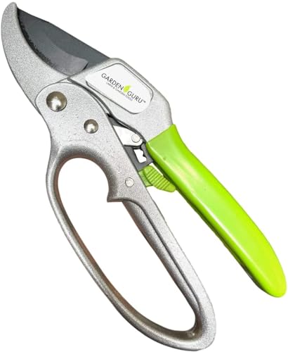 Garden Guru Ratchet Hand Pruning Shears - Professional Garden Clippers with Ergonomic Grip - Makes Tough Cuts Easy (2 Pack) - size: 2 Pack, style: Ratchet