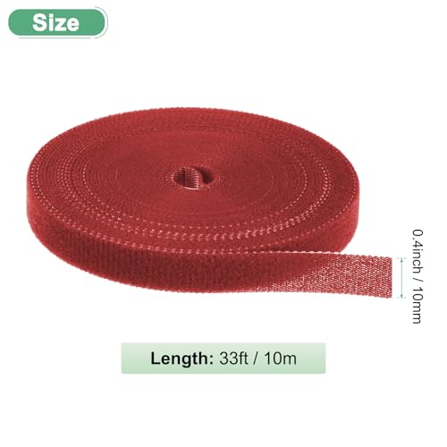 M METERXITY 1-Roll Garden Plant Tape, 33 ft x 0.4 in Garden Hook and Loop Plant Ties Multi-Purpose Use Adjustable and Reusable Twist Wire Tape for Plants/Flowers/Vines [Red] - color: Red, size: 33 ft x 0.4 in