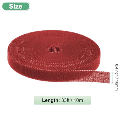 M METERXITY 1-Roll Garden Plant Tape, 33 ft x 0.4 in Garden Hook and Loop Plant Ties Multi-Purpose Use Adjustable and Reusable Twist Wire Tape for Plants/Flowers/Vines [Red] - color: Red, size: 33 ft x 0.4 in