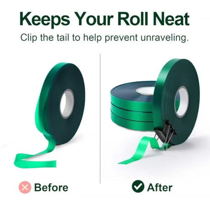 Plant Tie Tape – 4 Rolls (788 ft) Stretch Vinyl (PVC), 0.5" Wide, Non-Adhesive Garden Ties for Stems & Poles – Includes Mesh Bag & Binder Clip (788 ft) - size: 788 ft
