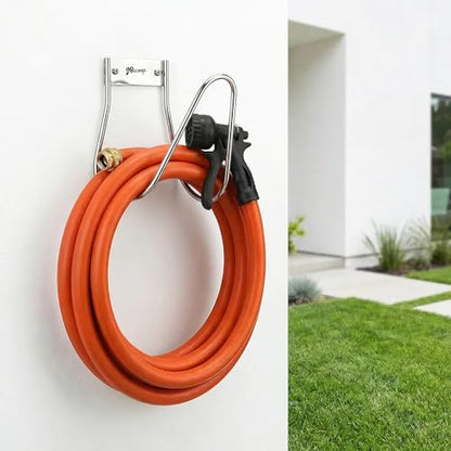 JBscoop Garden Hose Holder Stainless Steel Small Wall Mount Garden Hose Hook, Ideal for Water, Air, Hydraulic Hose, Ropes, Extension Cords Heavy Duty & Rust Proof Large Set of 1 - size: 100 Feet