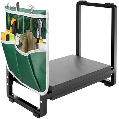 Garden Kneeler and Seat, 10.2" Wider Heavy Duty Thick for Kneeling and Seat - color: Black
