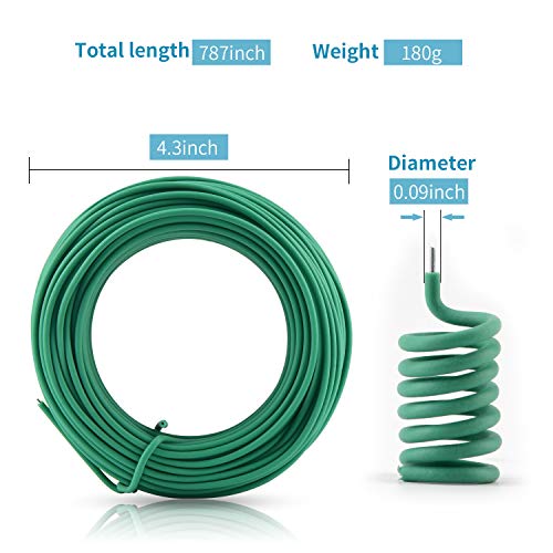 YDSL 66 Feet Soft Plant Tie, Green Twist Garden Ties for Plants, Office Organization and Home(Diameter - 2.5MM) - size: 66feet