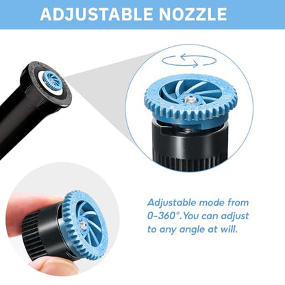 24 Pieces Variable Arc Nozzle, Replacement Pop-up Sprinkler Heads Compatible with Most of Adjustable Pop Up Sprinklers Spray Head for Garden Lawn Irrigation High Efficiency (6AN, 10AN, 12AN) - size: 6AN, 10AN, 12AN