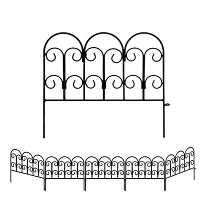 Garden Edging Border Decorative Fences Panel 18" W x 16" H 5 Pack for Flower Bed Edging Rustproof Dog Animal Barrier Fencing for Yard Metal Black