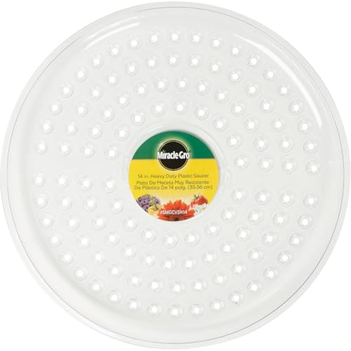 Miracle-GRO SMGCVSH14 14" Heavy Duty Clear Plastic Saucer