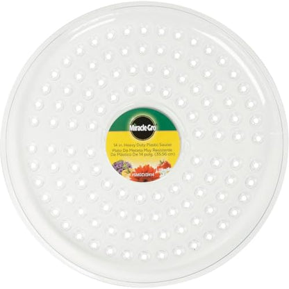 Miracle-GRO SMGCVSH14 14" Heavy Duty Clear Plastic Saucer