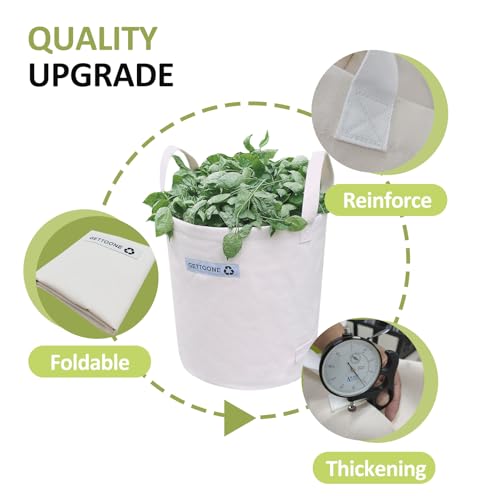 Collapsible Canvas Garden Bag 20 Gallon, Heavy Duty Reusable Lawn and Leaf Yard Waste Bag with 4 Handles, Tear-Resistant for Lawn Clippings, Storage, Moving - color: 18”D x 18”H