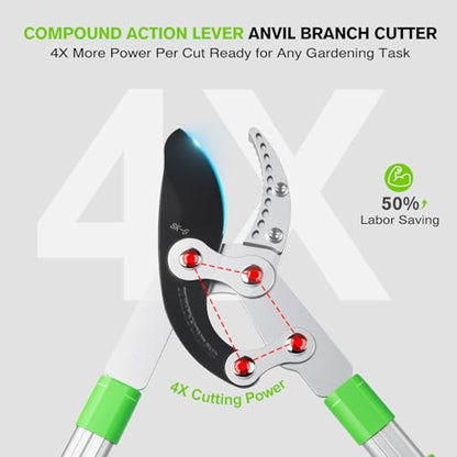 28-38" Extendable Loppers & Pruning Shears Set, SK5 Compound Action 2" Cut - style: 38" Extendable Lopper Set