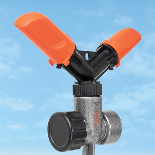 Black + Decker® 2-Arm Spinning Sprinkler with Zinc Spike – Compact, Adjustable, Secure Placement, 1,905 sq. ft. Lawn Coverage BD59412