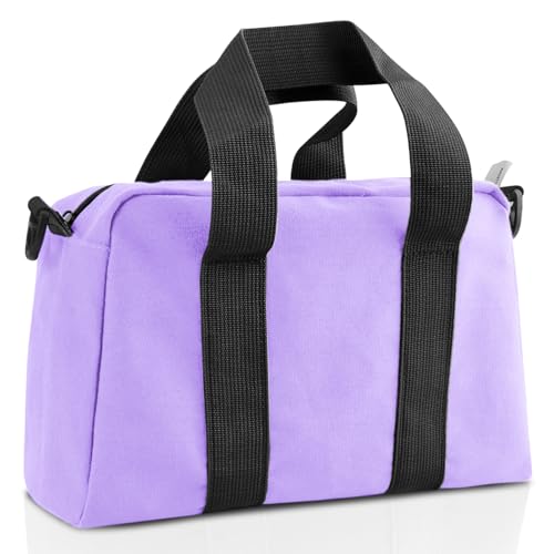 Small Tool Bag, Canvas Tool Storage Bag, Large Capacity Multipurpose Zipper Soft Tote Organizer Pouch for Electrician, Plumbing, Gardening,Tools Bags for Men (Purple, 18 Inch) - color: Purple, size: 18 Inch