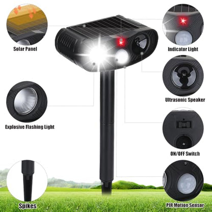 Sonic Fortress Pro Deer Repellent Device Outdoor with LED Flash 2 Packs
