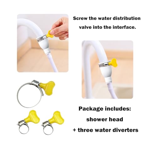 3M/9.84ft Sink Spray Hose, Portable Faucet Sprayer Handheld Faucet Shower - color: White - 3M/9.84ft