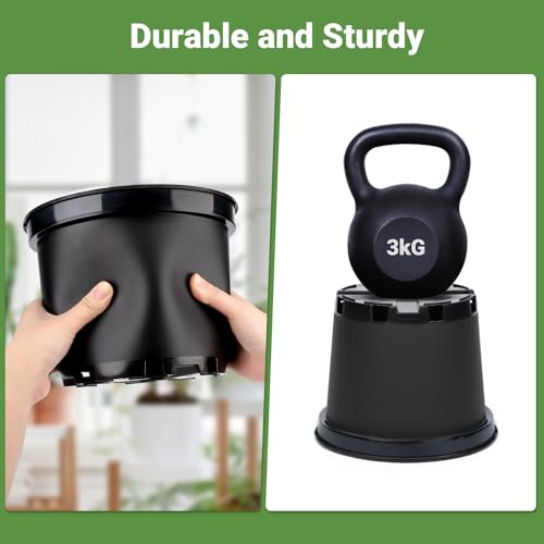 GREANER 2 Gallon Nursery Pots for Plants, 10 PCS Plastic Plant Pot with Drainage Holes for Indoor Outdoor, Garden, Greenhouse(Black) - size: 9 Inch