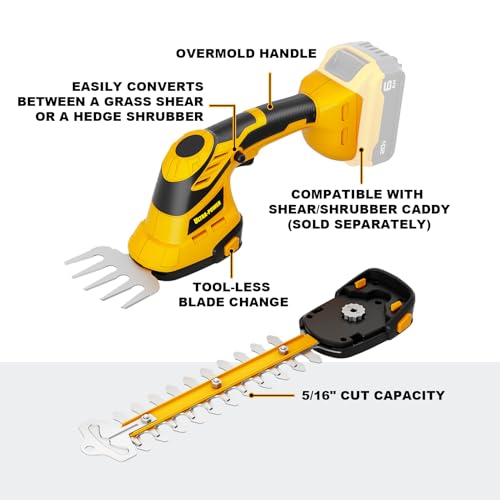 Cordless Hedge Trimmer & Grass Shear for DeWALT 20V (Bare Tool)