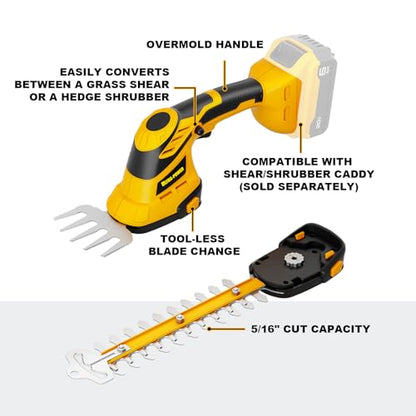 Cordless Hedge Trimmer & Grass Shear for DeWALT 20V (Bare Tool)