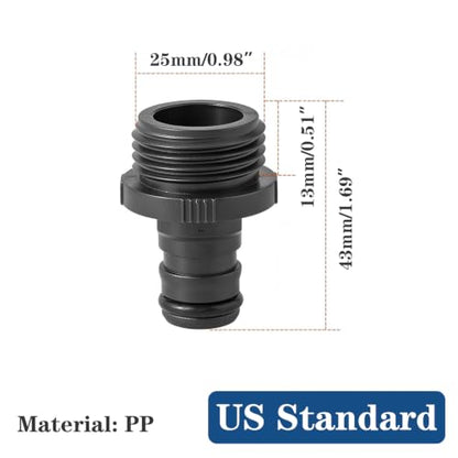QRITY 3/4" Hose Connector, Male Threaded Fittings, 1 Pack - size: F