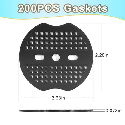 200Pcs Landscape Staple Gaskets, Plastic Garden Stake Washers - color: Black