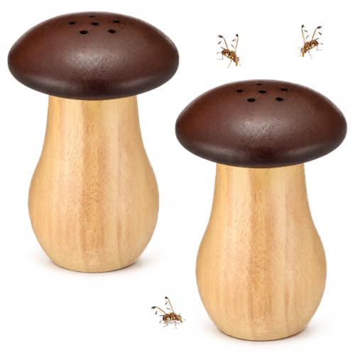 2 Pack Wooden Mushroom Fruit Fly Traps for Indoor