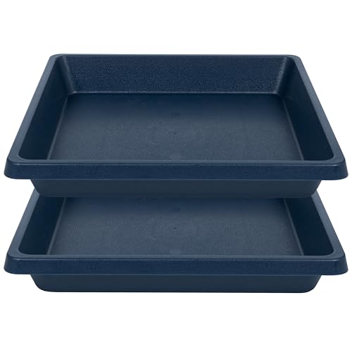 Square Plant Saucer 10 Inch 2 Pack, Plant Drip Trays and Flower Pot Saucers，Doubles Plant Water Catcher Tray, Plant Trays for Indoors No Holes, Plant Drainage Tray Saucers for Potted Plants - color: Blue, size: 10"(2Pack)