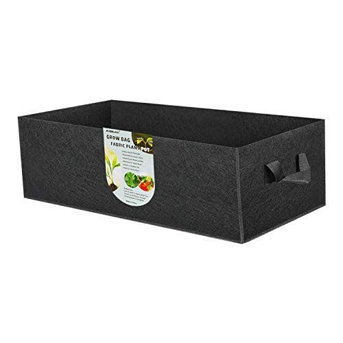 ANGELIOX 1 Pack 38 Gallon Grow Bags, 400g Thickened Nonwoven Fabric Raised Garden Bed Square Flower Planter Containers for Carrot Onion,Flowers,Fruit/Growing Pots with Handles(120x60x20cm) - size: 120*60*20