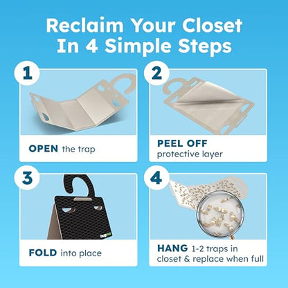 BugMD Clothes & Pantry Moth Traps with Sticky Glue - color: Black, size: 3 Pack - 18 Traps