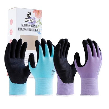 HandLove Gardening Gloves Women Weeding Planting,6 Pairs,Large, Blue&Purple - color: Blue&purple, size: Large(6 Pairs)