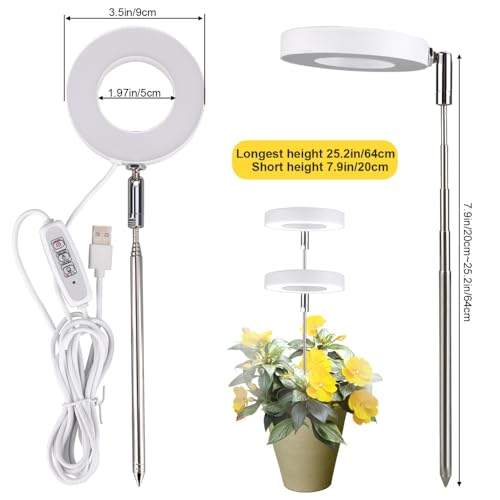 Sale Three-Headed Full Spectrum LED Plant Grow Light, Adjustable Ring Grow Lamp, High-Efficiency Indoor Plant Lighting for Seedlings Succulents Flowers - color: Three-headed plant lamp