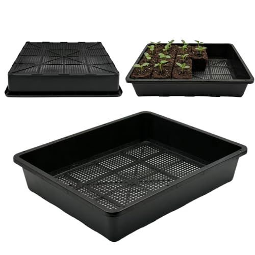 Soil Blocking Trays 15x12inch Mesh Tray 10 Pack Seed Starter Tray Mesh Bottom Trays for Soil Blocks, Seedling, Microgreen, Wheatgrass - size: 10P Mesh Trays