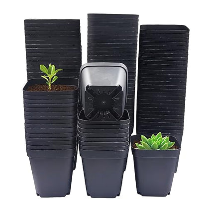 RooTrimmer Square Nursery Pots with Drainage Holes, 2.75 Inch, 120 Pack - color: Black, size: 2.7 Inch - 120pk