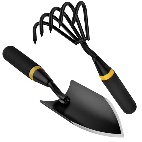 Kemaier Gardening Hand Trowel and Stainless Steel Hand Cultivator
