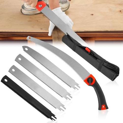Auto Dynasty Multi Blades HandSaw Set, 6PCS Hardpoint Hand Saw with Cutter Saw Hacksaw Long Blade, Hand Saws For Cutting Wood, Metal, Plastic, Plywood Blade Quick Change Mechanism - style: Multi Blades HandSaw