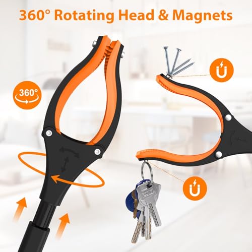 2-Pack 43" Extra Long Grabber Reacher Tool (Blue+Orange) - size: 2-Pack of 43In