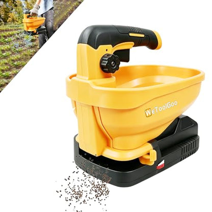 Handheld Power Seed Spreader Compatible with Dewalt 20V Battery, Fertilizer Spreader with 3L Hopper, 125°Adjustabl Opening, Available Year-Round for Grass Seeds, Rock Salt(NO Battery)