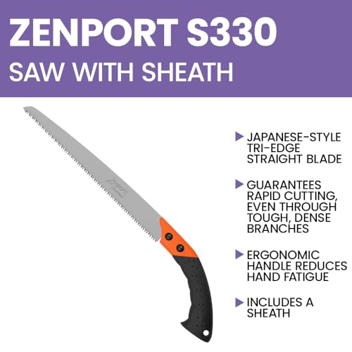 Straight Pruning Saw with Sheath, 13-Inch