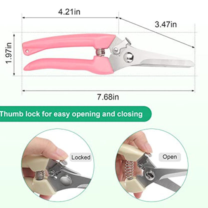 Premium garden shears, meperez pruning scissors gardening tools, pruners for flower, bushes, rose and fruit tree, use for florist, yard and orchard the plant clippers, sharp steel anvil snips