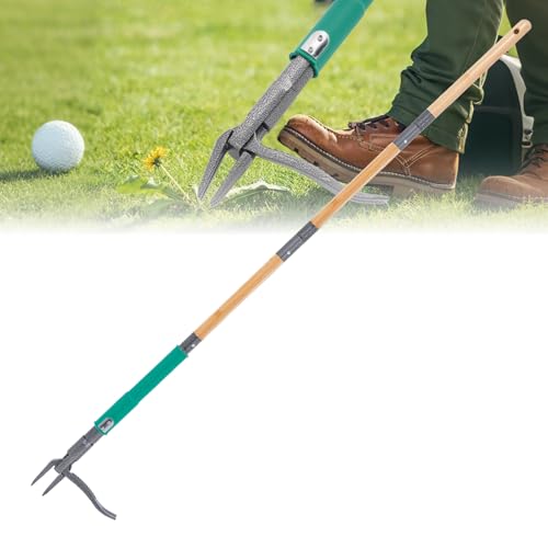 Pragmatist Stand Up Weed Puller Tool with Dual Weed Eject Tech, 4 Claw Steel Head Garden Tools 57.1" Long Handle Weeder, Heavy Duty No Bend Weed Remover for Dandelions, Thistles, Lawn and Yard