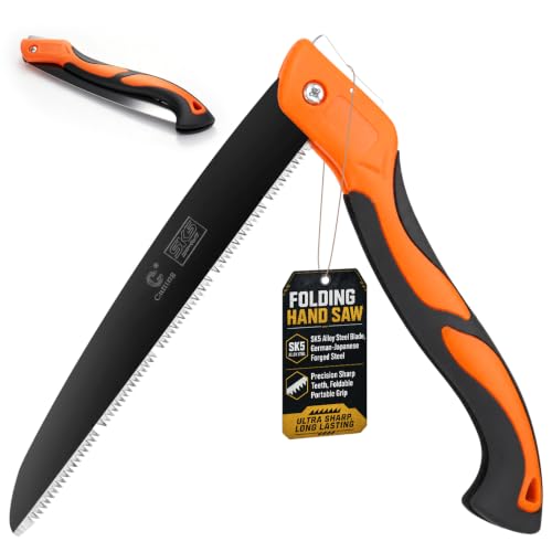 Hand Saw for Tree, 12 inch Folding Saw,Pruning Saws with High-Manganese Steel Teeth for Smooth and Precise Cuts. Handsaws for Camping, Gardening, Carpentry Camping Saw Portable. (orange) - color: Orange