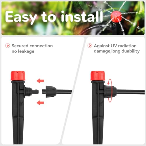 Drip Irrigation Emitters for 1/4" Tubing: 25pcs Drippers with Lock Barbed - size: 25pcs Drip Emitters with Lock Barbed