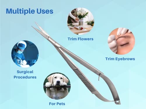 ARTMAN INSTRUMENTS Micro Castroviejo Scissors 5.5" Curved – Set of 3, Micro Stitch & Thread Cutting, Embroidery, Spring Action, Extra Sharp, Squeezable Surgical Scissors for Dental, ENT