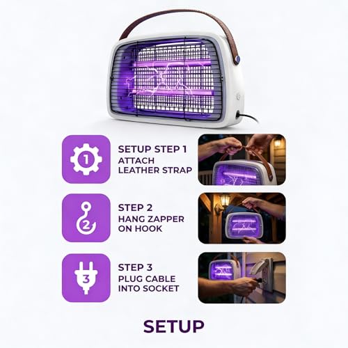 LED Bug Zapper, 12 LED Tube Up to 6 Years, Electric Mosquito Zapper, 11V-240V Fly Trap Widely Applicable.