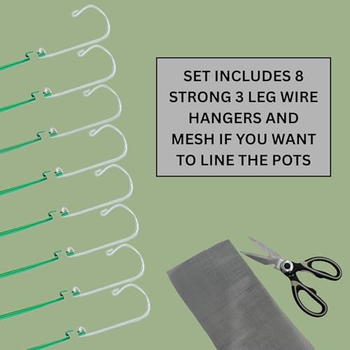 Set of 8 Strong Thick Plastic Hanging Orchid Pots with Holes and Hangers. 2 Each of 9 Inches Wide, 7.5 Inches, 6.5 Inches, 5.5 Inches, Orchid Pots for Repotting, Orchid Planters