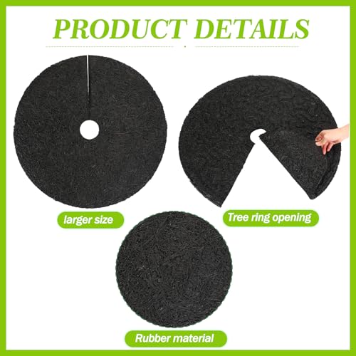 Peryiter 6 Pcs Rubber Mulch Tree Ring Protector Mat Weed Barrier, 12 in - style: 12 Inches