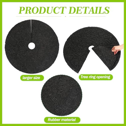 Peryiter 6 Pcs Rubber Mulch Tree Ring Protector Mat Weed Barrier, 12 in - style: 12 Inches
