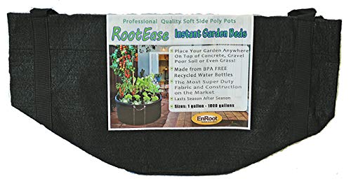 Enroot RootEase Garden Planting Fabric Grow Bag, Heavy Duty Durable Fabric Grow Pots, Perfect Harvest Planter, Raised Bed, Eco-Friendly Grow Bags with Sturdy Handles (30 Gallon, Black)