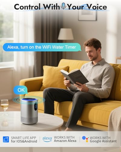 WiFi Water Timer Brass Inlet, 1-Zone Smart Hose Faucet Timer App & Voice Control via 2.4GHz WiFi, Sprinkler Timers w/Auto/Manual/Rain Delay Modes for Garden/Lawn, Works with Alexa & Google Assistant - size: WiFi