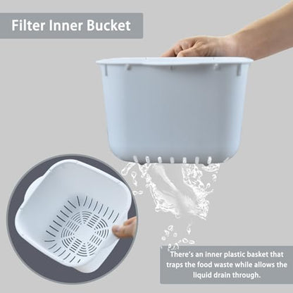 4-Liter Kitchen Compost Bin, White - color: White